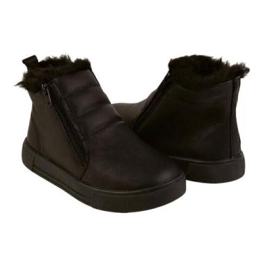 Imagem de Bota coturno tênis cano alto infantil baby menina forrada de pelúcia s
