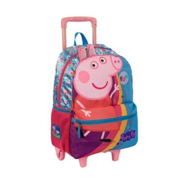 Imagem de Mochila de Carrinho Infantil Peppa Pig Escolar Feminina - Sestini, Ros