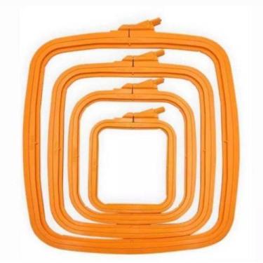 Imagem de Bastidor Quadrado de Plástico p/Bordado Laranja 250x280mm - Nurge