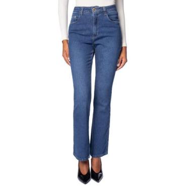 Imagem de Calça Jeans Feminina Max Denim Boot Cut Petit Azul, Azul, 42