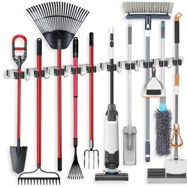 Imagem de Suporte para vassouras IMILLET em aço inoxidável, 2 unidades, 5 encaix