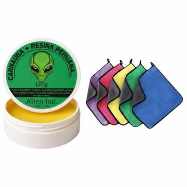 Imagem de Cera Polimento Queimado Riscos Carnauba Automotiva e Flanela - Alien I