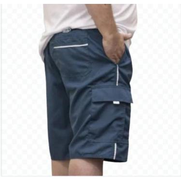 Imagem de Bermudas tactel hip stop plus size cargo masculina slagbaai, Azul mari