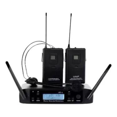 Imagem de Microfone Sem Fio Uhf Duplo Auricular + Lapela - MeM