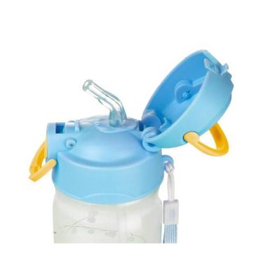 Imagem de Garrafa Infantil com Canudo em Silicone Cristal 370ml - Pimpolho -