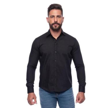 Imagem de Camisa Social Masculina Slim Manga Longa Lisa Não Amassa - Teodoro, Pr