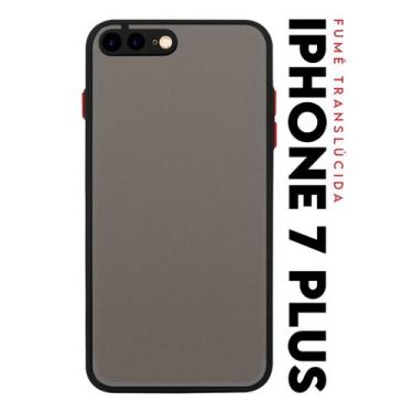 Imagem de Capa Capinha Anti Shock Space Acrílico Translucida Fumê Botões Vermelh
