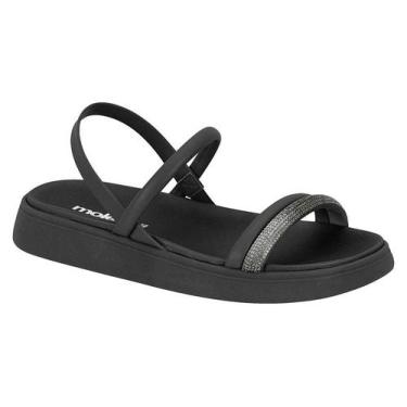 Imagem de Sandália Moleca 5469.124 Flatform, 40, Preto, Fume, Cristal