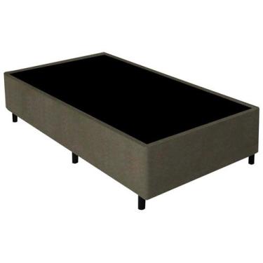 Imagem de Base Cama Box Solteiro Gazin 88x188x39cm Suede Liso Marrom, Marrom, So