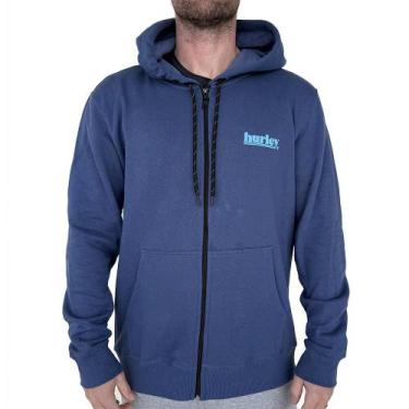 Imagem de Moletom Hurley Aberto Puff Over WT25 Masculino Marinho, Gulf blue, 3G