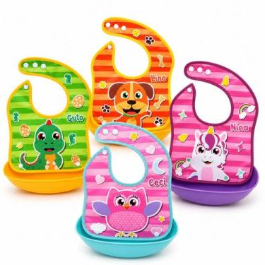 Imagem de Babador Bebê Impermeável Porta Migalhas Coletor Infantil Estampa:Cacho