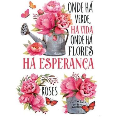 Imagem de Transfer Têxtil 20x27,5cm TTR6L-004 Peônias Litoarte - Personalização 