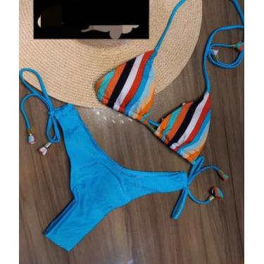 Imagem de Biquíni listrado na cor azul - Roxa boutique 