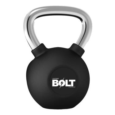 Imagem de Kettlebell Rubber Lightning Bolt 4kg para Treinamento Funcional Preto Kikos