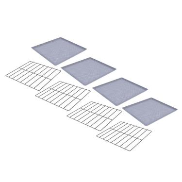 Imagem de Kit Grades Cromadas e Assadeiras Perfuradas Progás PRP-004-008 para Fornos 35x35 Alumínio e Aço
