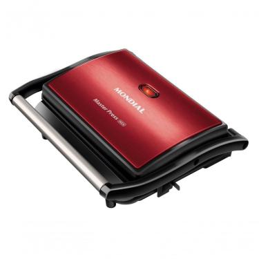 Imagem de Grill Mondial Master Press Inox PG-01-RC-CL 3 em 1 Sanduicheira Chapa 1000W Vermelho 110V