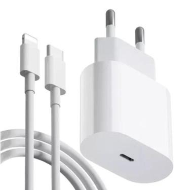 Imagem de Carregador Turbo iPhone Fonte 20w Usb-c+ Cabo Lightning Compatível 11 