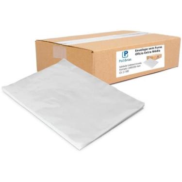 Imagem de Envelope Plastico sem Furo Oficio EXTRA Medio 0,12MM CX.C/500 - Polibr