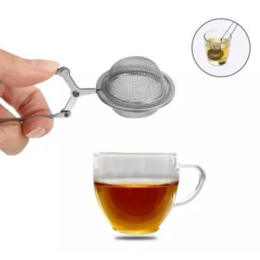Imagem de Infusor Filtro Inox Para Chás Peneira Coador Manual Ervas - DAP