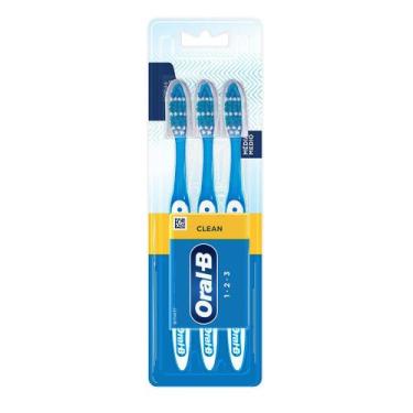 Imagem de Escova dental oral b clean 123 média - 3 unidades