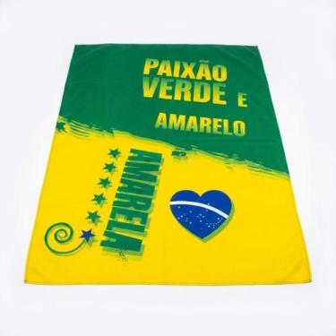 Imagem de Bandeira Brasil Paixão Verde Amarelo 30x45cm Decoração - Senhor Preço,