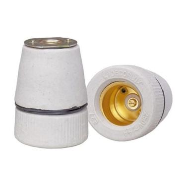 Imagem de Soquete MT-2233 com Flange E-27 4A 250V Bivolt para Iluminação Branco Decorlux