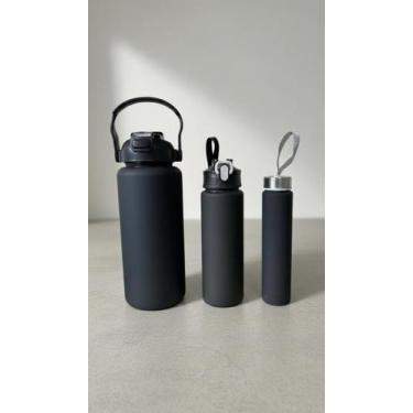 Imagem de Kit 3 Garrafas Squeeze Academia C/ Canudo - Congratulations Store