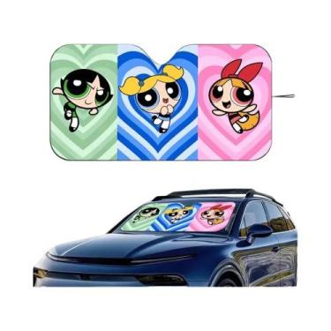 Imagem de Protetor Solar Para Carro Das Meninas Powerpuff, Protetor De Para-bris