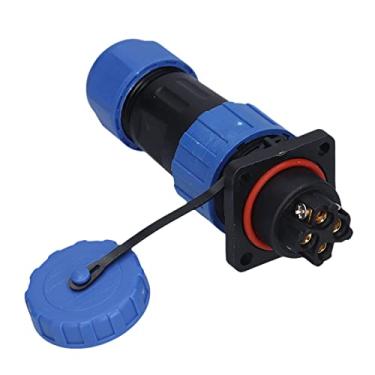 Imagem de Soquete de plugue à prova d'água, adaptador de conector industrial de crimpagem de parafuso resistente à oxidação com anel de silicone para comunicações para equipamentos elétricos(4 núcleos)