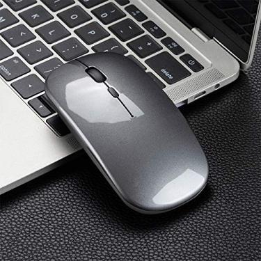 Imagem de yeacher Mouse 2.4G Sem Fio Ultrafino Silencioso Mouse Portátil E Elegante Mouse Recarregável 10M / 33 Pés Transmissão Sem Fio (Cinza) Cinza