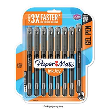 Imagem de Paper Mate Canetas de gel InkJoy ponta média (0,7 mm) com tampa, 8 unidades, preto (2022996)