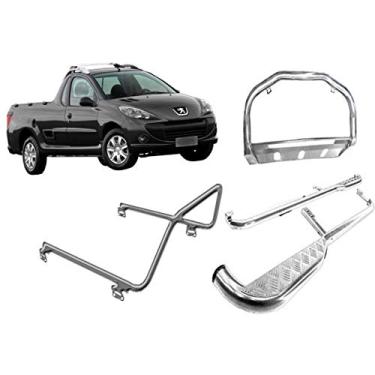 Imagem de KIT QUEBRA MATO+ESTRIBO+SANTO ANTONIO PEUGEOT HOGGAR CROMADO