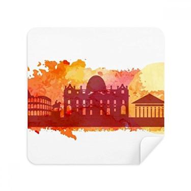 Imagem de Roma Itália Amarelo Aquarela Óculos Pano Limpador de Tela Tecido Camurça Pacote com 2