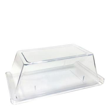 Imagem de Bandeja Servir Retangular Com Tampa 15x30 Natural em Policarbonato Linha Profissional Cook Vemplast