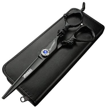 Imagem de Tesoura profissional de cabeleireiro, tesoura de cabelo japonesa de alta qualidade, conjunto de tesouras e tesouras de corte de cabeleireiro ..., Black-430, 6''black cutting scissors