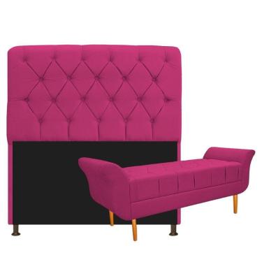 Imagem de Kit Cabeceira Lady Recamier Ari 195cm King Pink