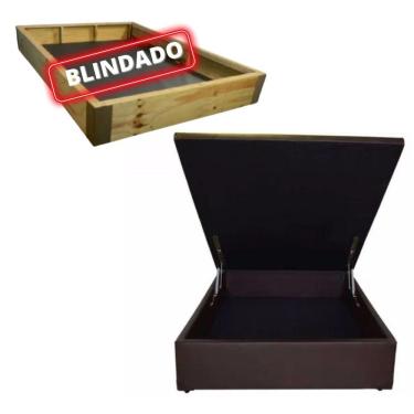 Imagem de Cama Box Baú Casal Blindada/Reforçada - Corino Marrom