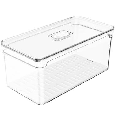 Imagem de Organizador De Geladeira Porta Frutas Legumes Vegetais 5L Com Respiradouro Clear Fresh OU