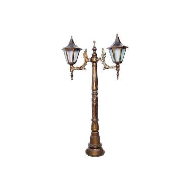 Imagem de Poste Chinês para Jardim de Alumínio 02 Luminárias 1,13m