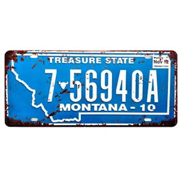 Imagem de Placa de Carro Decor em Madeira State Route - Montana