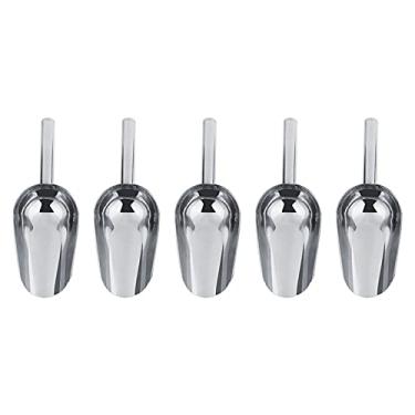 Imagem de Pin?as de colheres de a?o inoxid¨¢vel,5 pe?as de colheres de doces e pin?as de gelo, bar de buffet de doces de casamento conjunto de a?o inoxid¨¢vel para cozinha dom¨¦stica(5 pcs Tongs), Colheres P