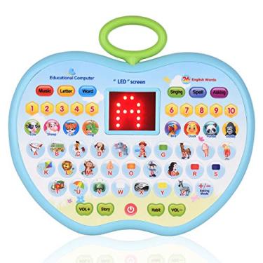 Imagem de Qudai Brinquedo educacional infantil tablet de aprendizagem infantil brinquedo computador com tela de LED 8 modos de aprendizagem presente para crianças de 3 a 6 anos