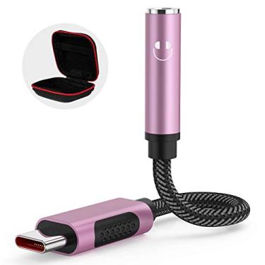 Imagem de Adaptador de áudio USB C para 3,5 mm para Galaxy S25/S24 Tipo C para fone de ouvido Aux Jack Dongle 24bit/96kHz HiFi DAC Cabo para iPhone 16 15 Plus/Pro Max iPad A16, Galaxy S24 S23 S22 S21 Ultra
