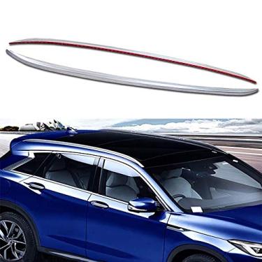 Imagem de UDP 2 peças serve para o novo Infiniti QX50 2019 2020 alumínio trilho superior do teto trilho lateral bagagem, bagagem, bagagem, prata