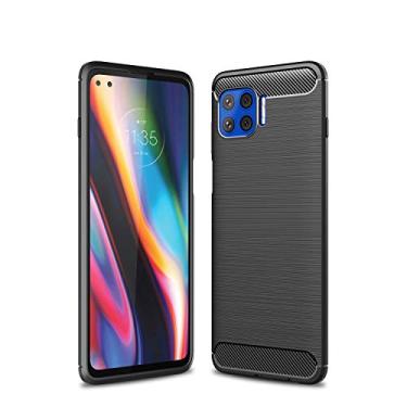 Imagem de HONGYAN Capa de telefone Para Motorola Moto G 5G Plus estojo TPU de fibra de carbono com textura escovada Capa protetora
