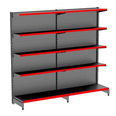 Imagem de Gondola Parede 196 Amapa Flex 60 Kit 2 Metros Preto Fx Verme