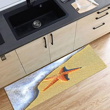 Imagem de SHENGANG Sea Waves Beach Tapete Cozinha 3D Tapete Corredor Tapete Marinho No Quarto No Chão Personalizado Longo Corredor Tapete, 7,40x60cm