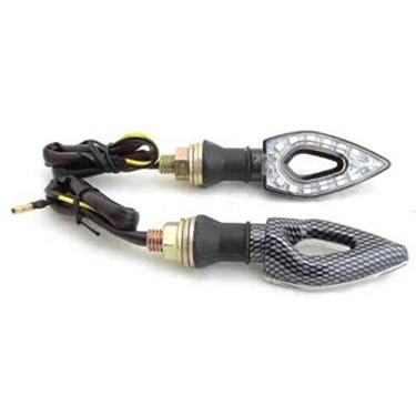 Imagem de Pisca Mini Led Esportivo Moto Par Flecha Seta Carbono Cb300 Cb Hornet CB 600 Xj6 Fazer Titan Fan 150 Cores Spencer Xadrez