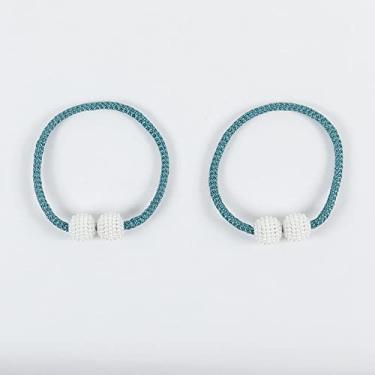 Imagem de Correia de cortina um par de ímã criativo fivela de cortina amarrada corda amarrada cinto acessórios de alça de cortina de cortina decoração tiebacks de cortina, T14,2 PCS