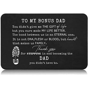 Imagem de Carteira de presente para padrasto – Presente de pai bônus da filha do filho – Presente de aniversário de Natal, Dia dos Pais, presente de casamento para padrasto – You Didn't Give Me the Gift of Life – Decoração com inserção de carteira